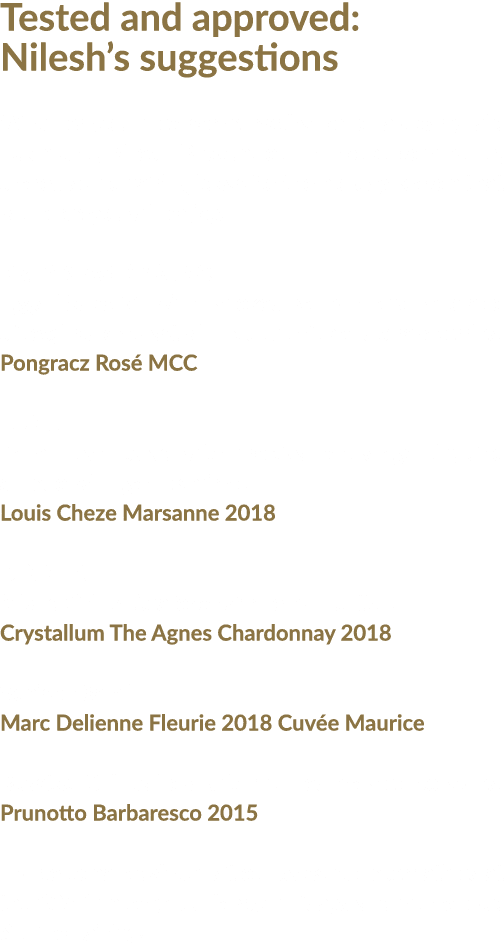 Tested and approved: Nilesh s suggestions Whether you need some inspiration or a clearly laid out menu, Nilesh Bootun   