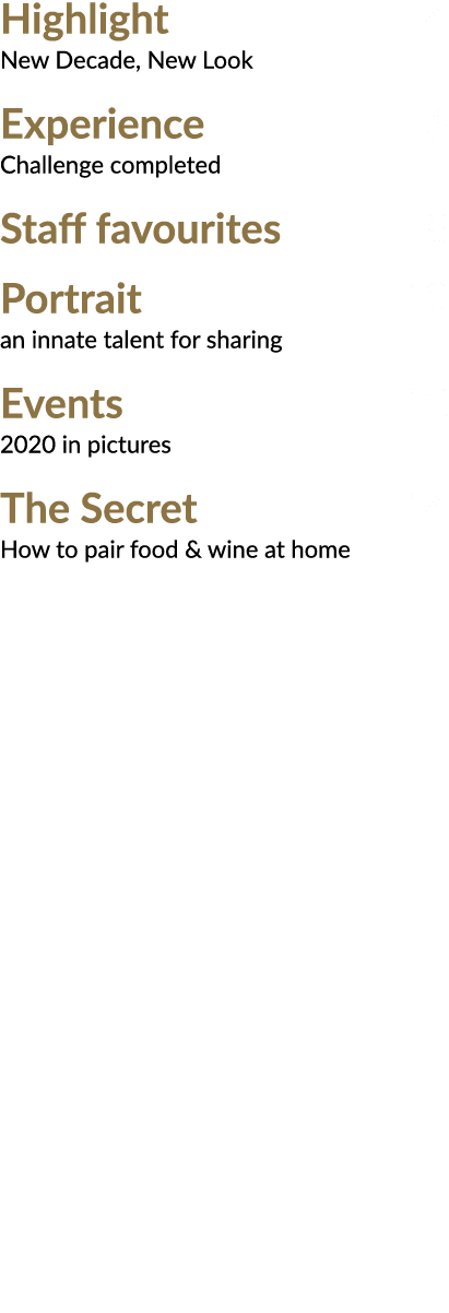 Highlight 4 New Decade, New Look Experience 6 Challenge completed Staff favourites 8 Portrait 10 an innate talent for   