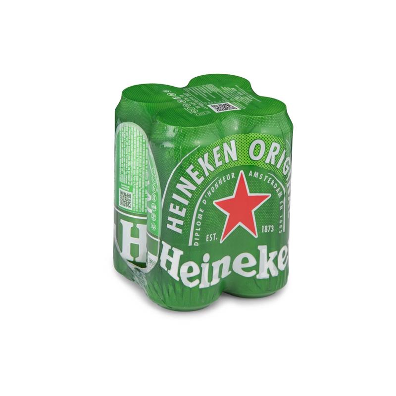 Heineken Lager can 500ml Pack of 4